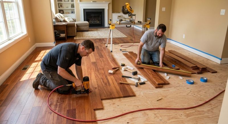 Cherry Floor Installation in Fall River, MA
