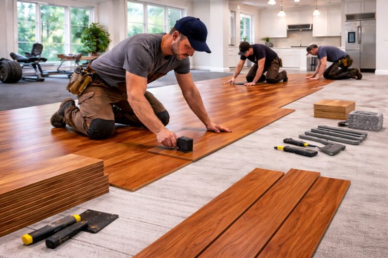 Cherry Floor Installation in Wrentham, MA