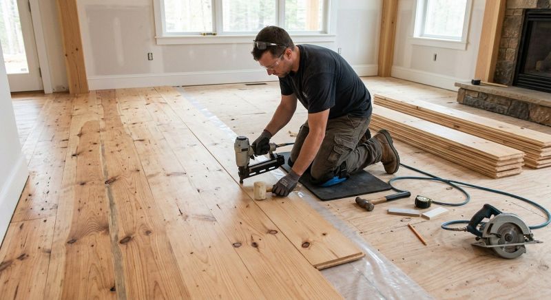 Pine Floor Installation in Providence, RI