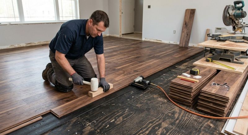 Walnut Flooring Installation in Providence, RI