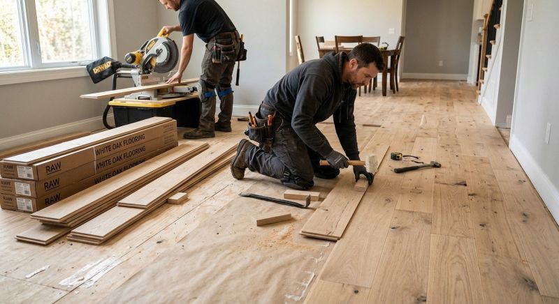 White Oak Floor Installation in Providence, RI