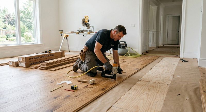 White Oak Floor Installation in Providence, RI